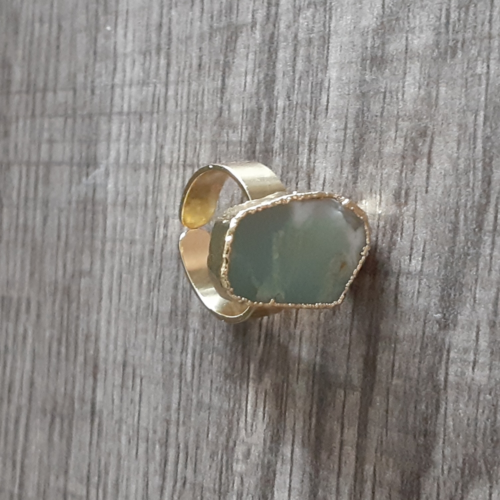 Raw Chrysoprse Ring